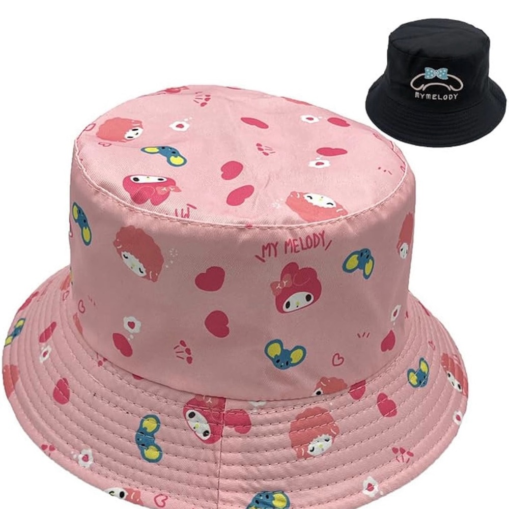 Cute Reversible Bucket Hat Waterproof Windproof Sun Hat Fits Head Size 23"